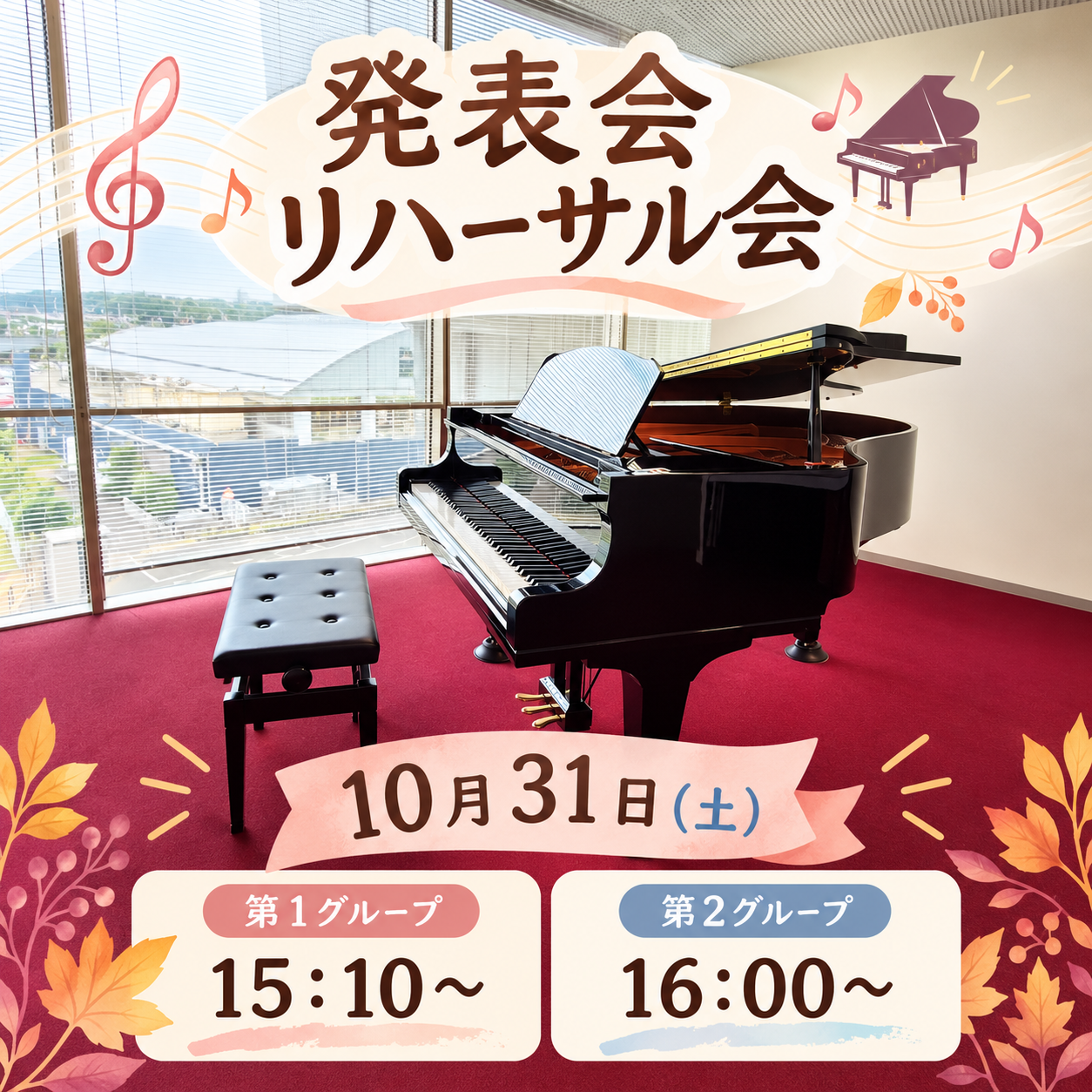 ♪発表会に向けたリハーサルを開催します