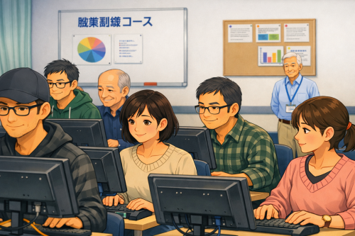 パソコン教室で学ぶ50代生徒と80代教師3.png