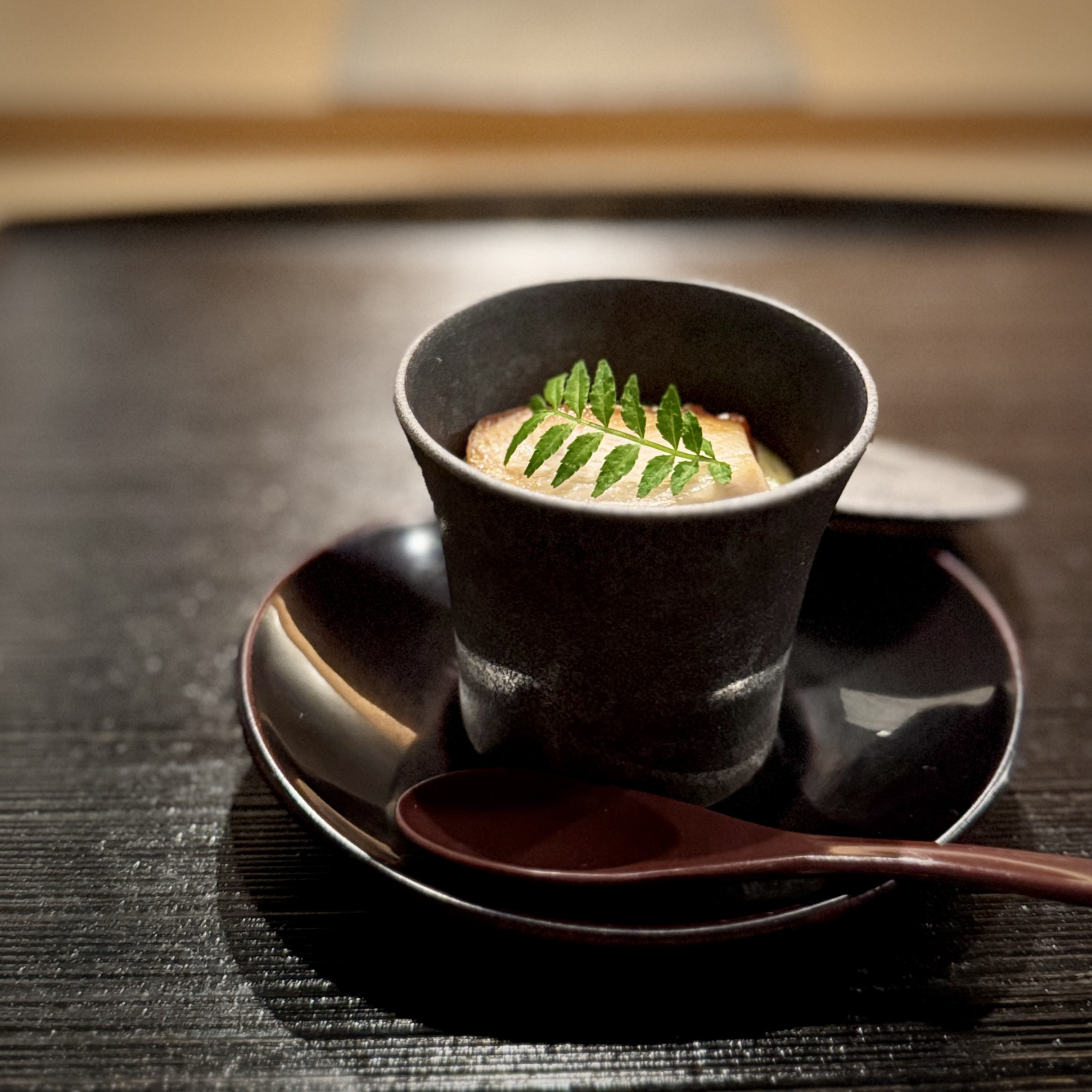鰤と下仁田葱の茶碗蒸し。