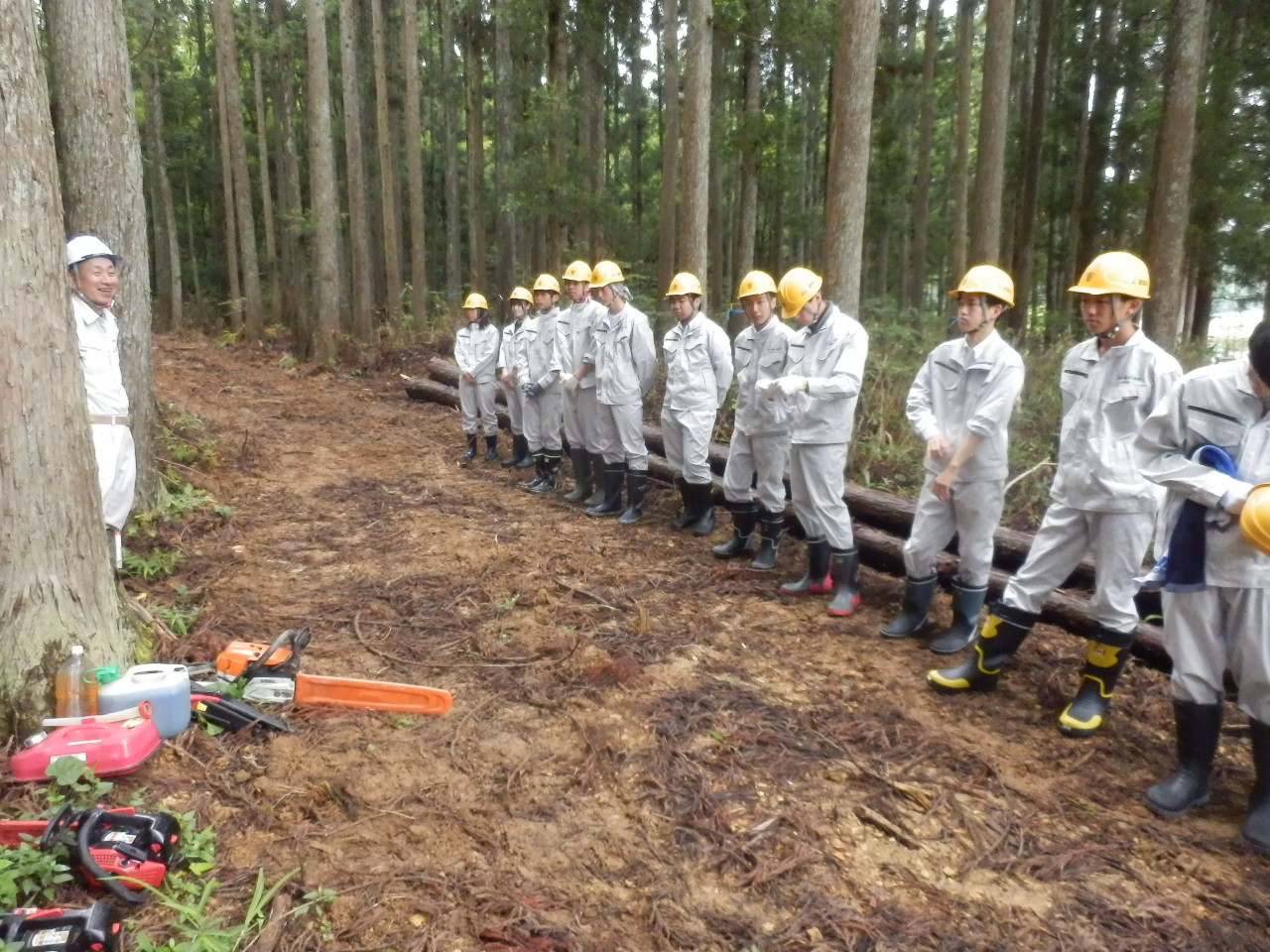 武生商工高校の林業体験研修を行いました。その２