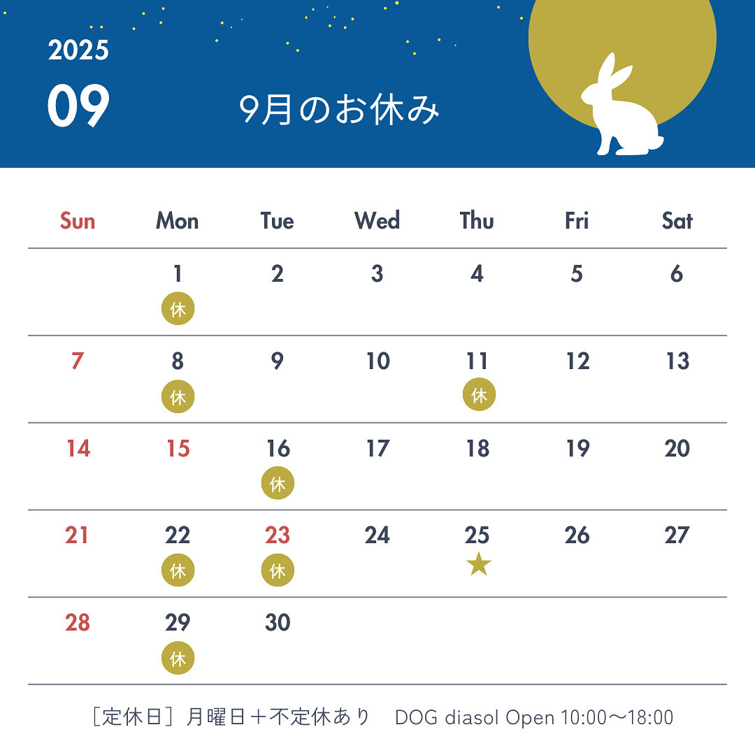 8月のお休みです🍉