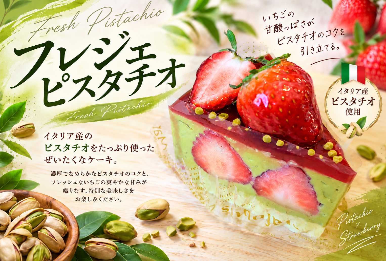 魅惑のグリーンが織りなす極上の味わい「フレッシュピスタチオ」の登場！