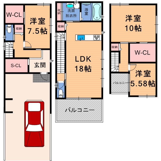 大阪市港区港晴2丁目 中古戸建 間取り図