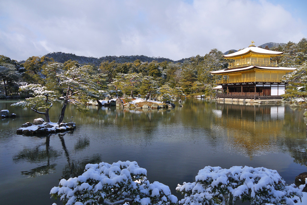 snow covered Golden pavilion