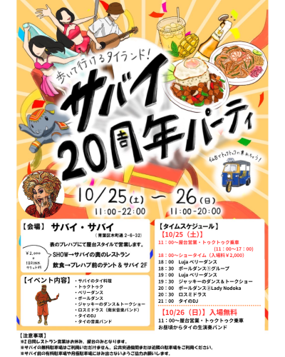 サバイ２０周年パーティーの詳細