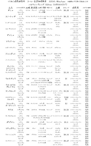 コーヒー豆価格表　2024・秋２.jpg