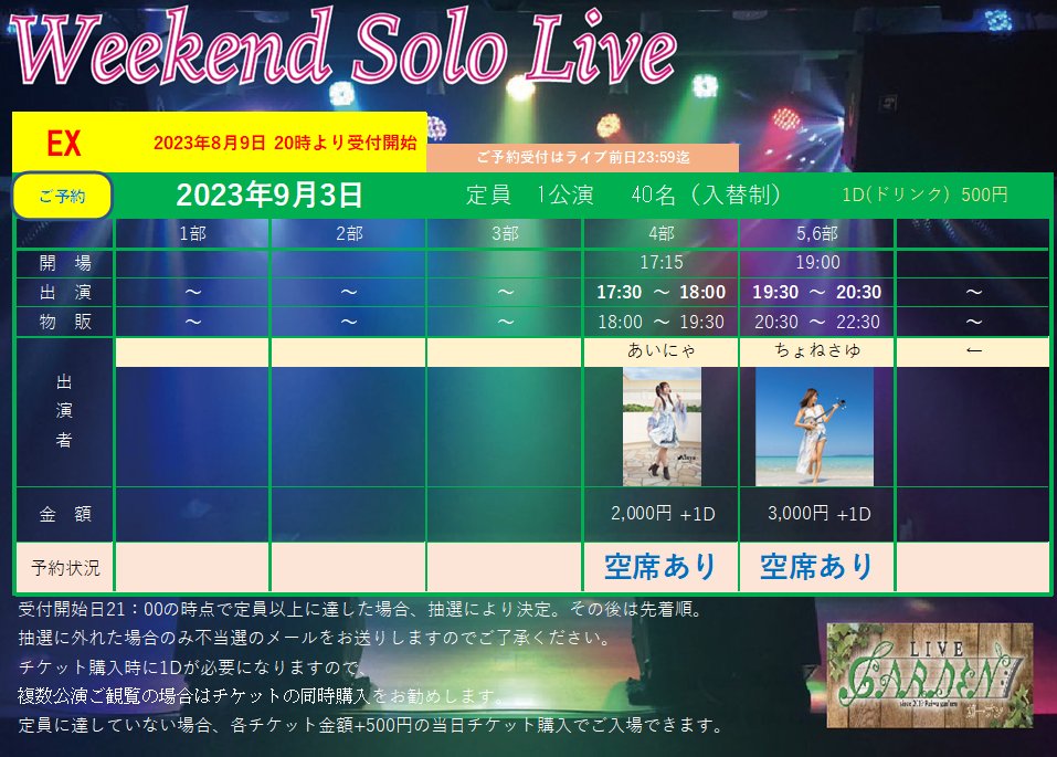 金山LIVE GARDEN（愛知・名古屋）