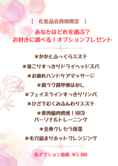 カイロやエステに＋選べるオプション