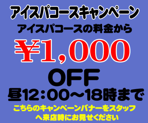 昼間限定アイスパコース
