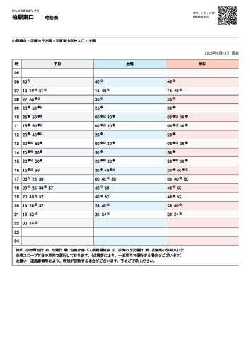 柏駅時刻表
