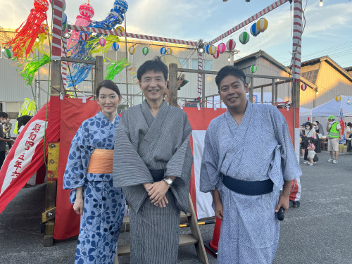 東五城夏祭りで中野正康一宮市長と