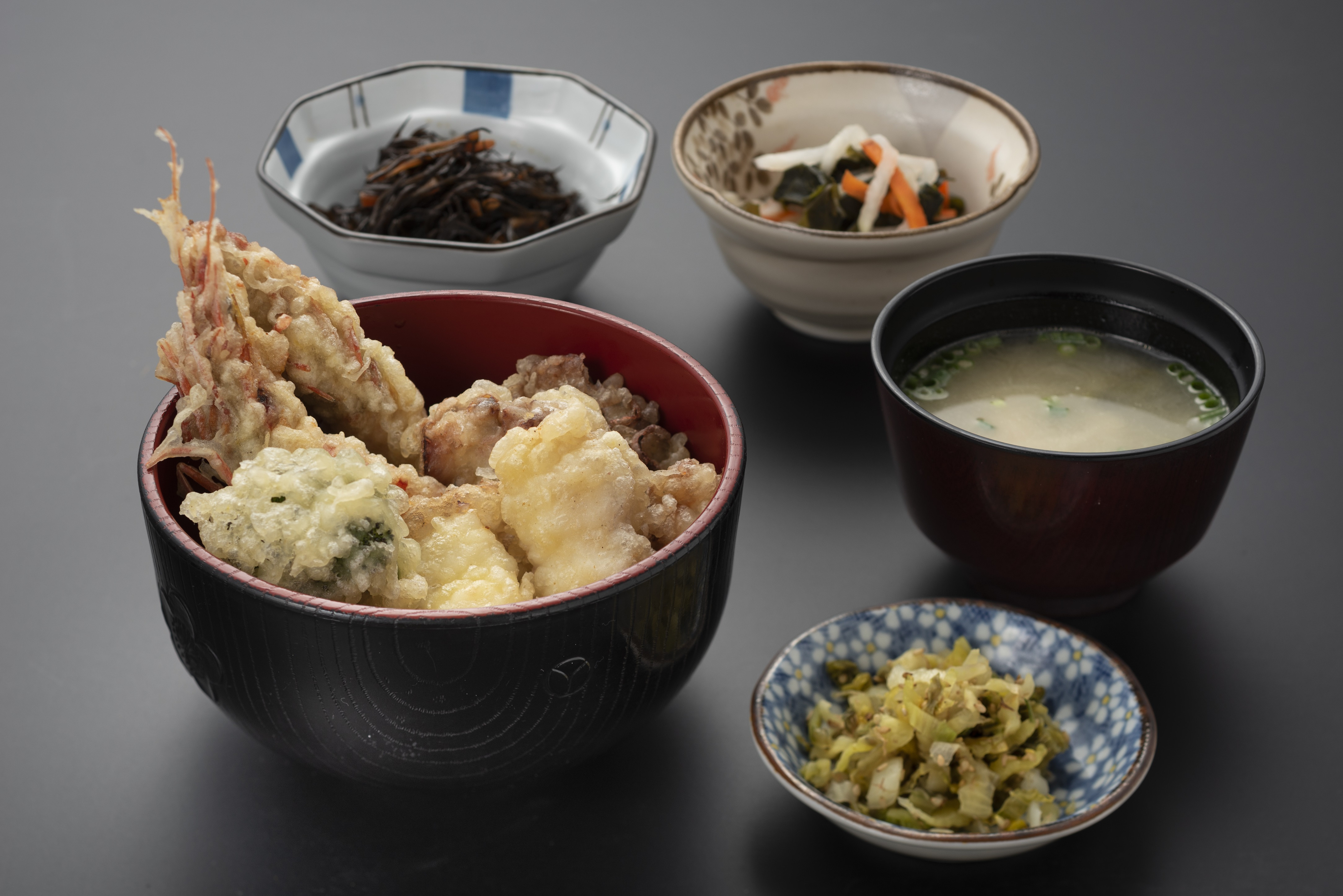 天然あなごと車えびの天丼