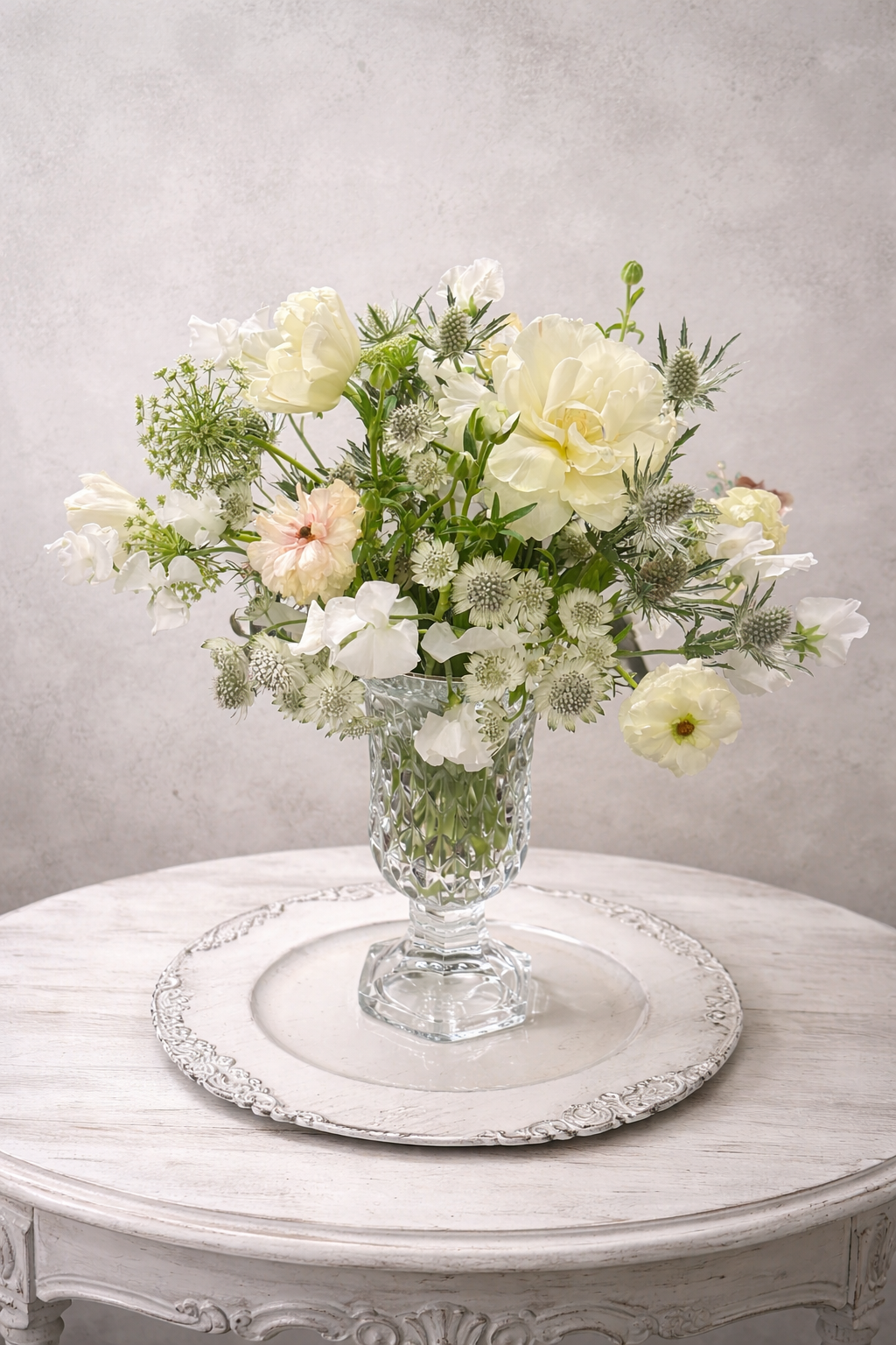 優しい色合わせでエレガントに生ける