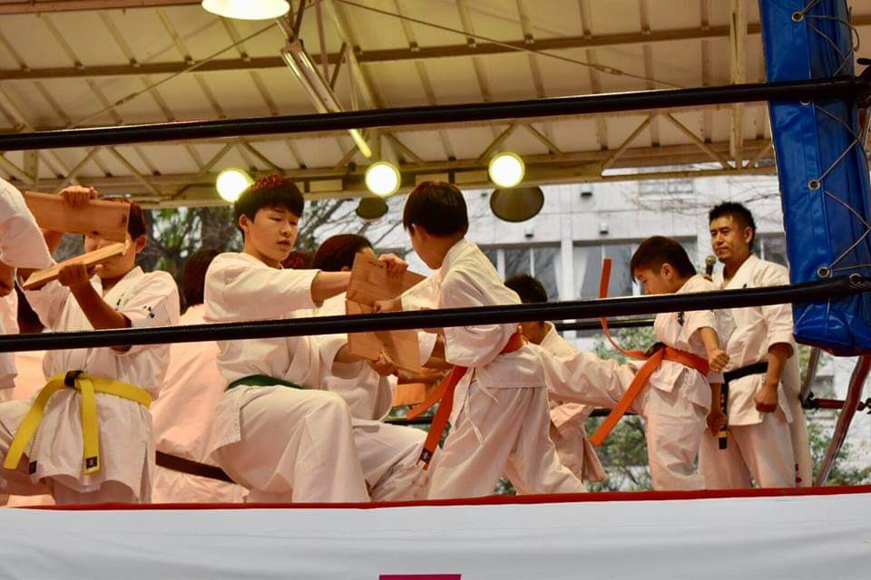 プロレス ZERO１靖国神社 奉納空手演武 試割り👊