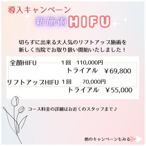 HIFU（高密度焦点式超音波治療法）　ハイフ