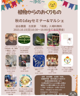 10/15（日）イベント『植物からのおくりもの』に出展します！！