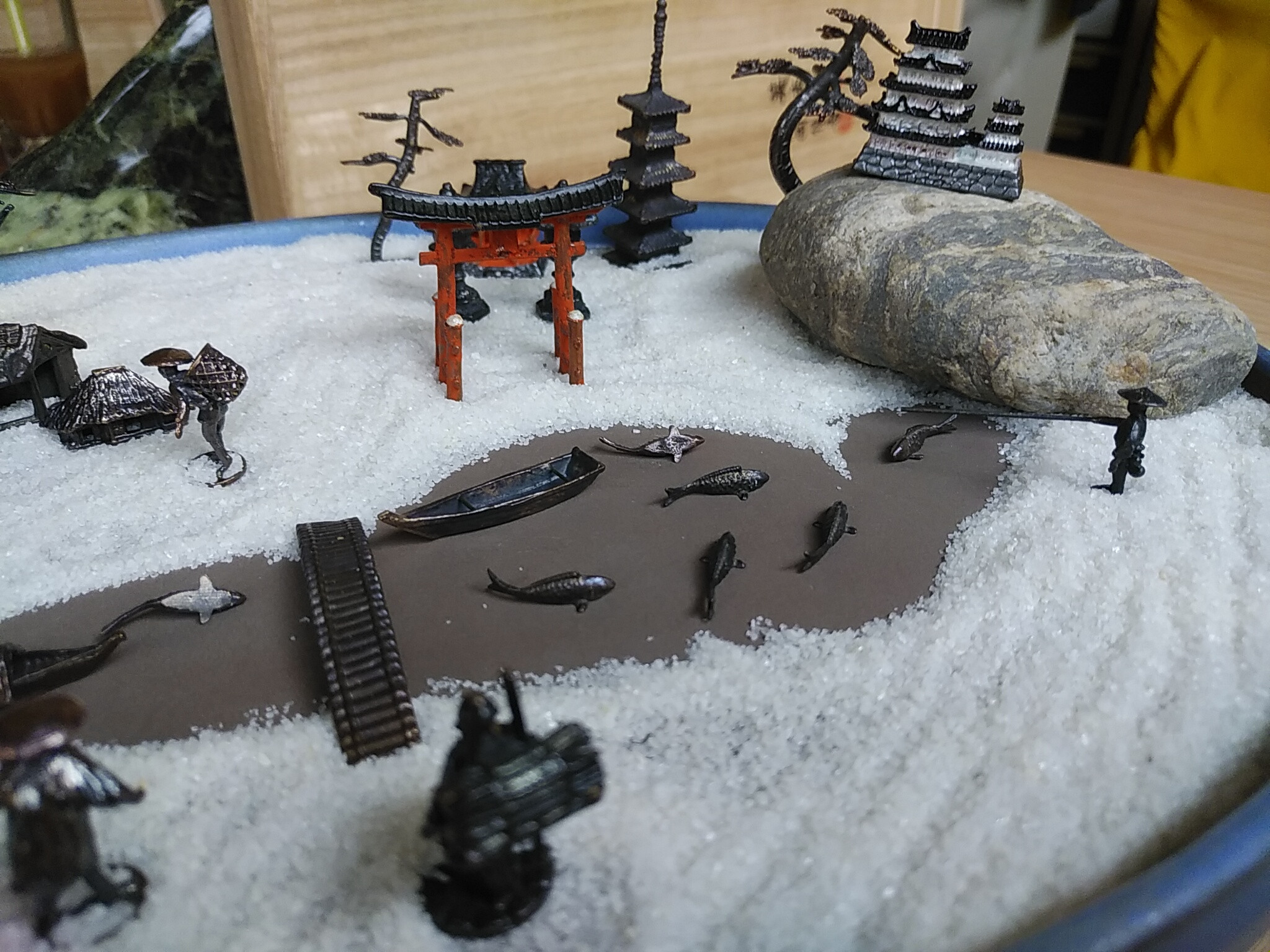 盆景道具 盆景箪笥 / 砂箪笥 盆景 盤景 まとめて 色砂 白砂 レトロ