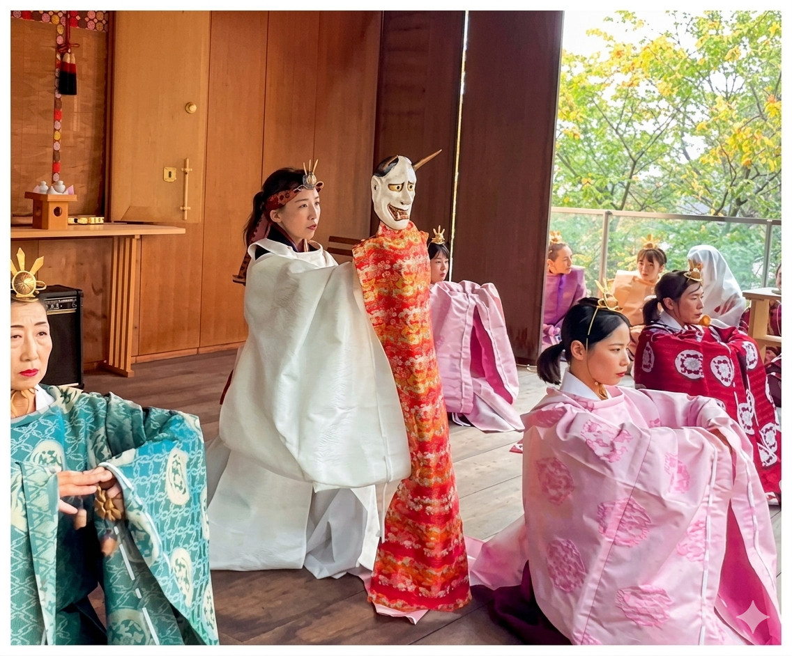 千住堂ノ舞「鬼神舞」表裏一体、面は✳︎夜叉✳︎外すと✳︎弁財天✳︎さま