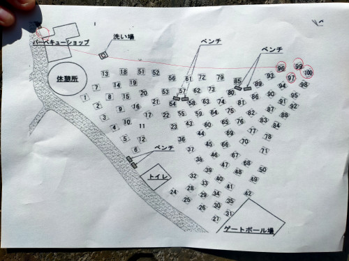 バーベキュー会場の地図