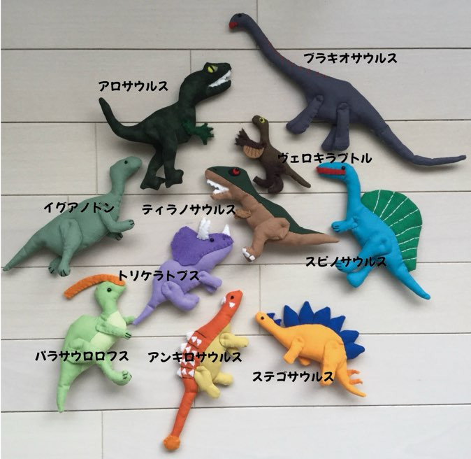 恐竜の型紙レシピダウンロード販売開始しました