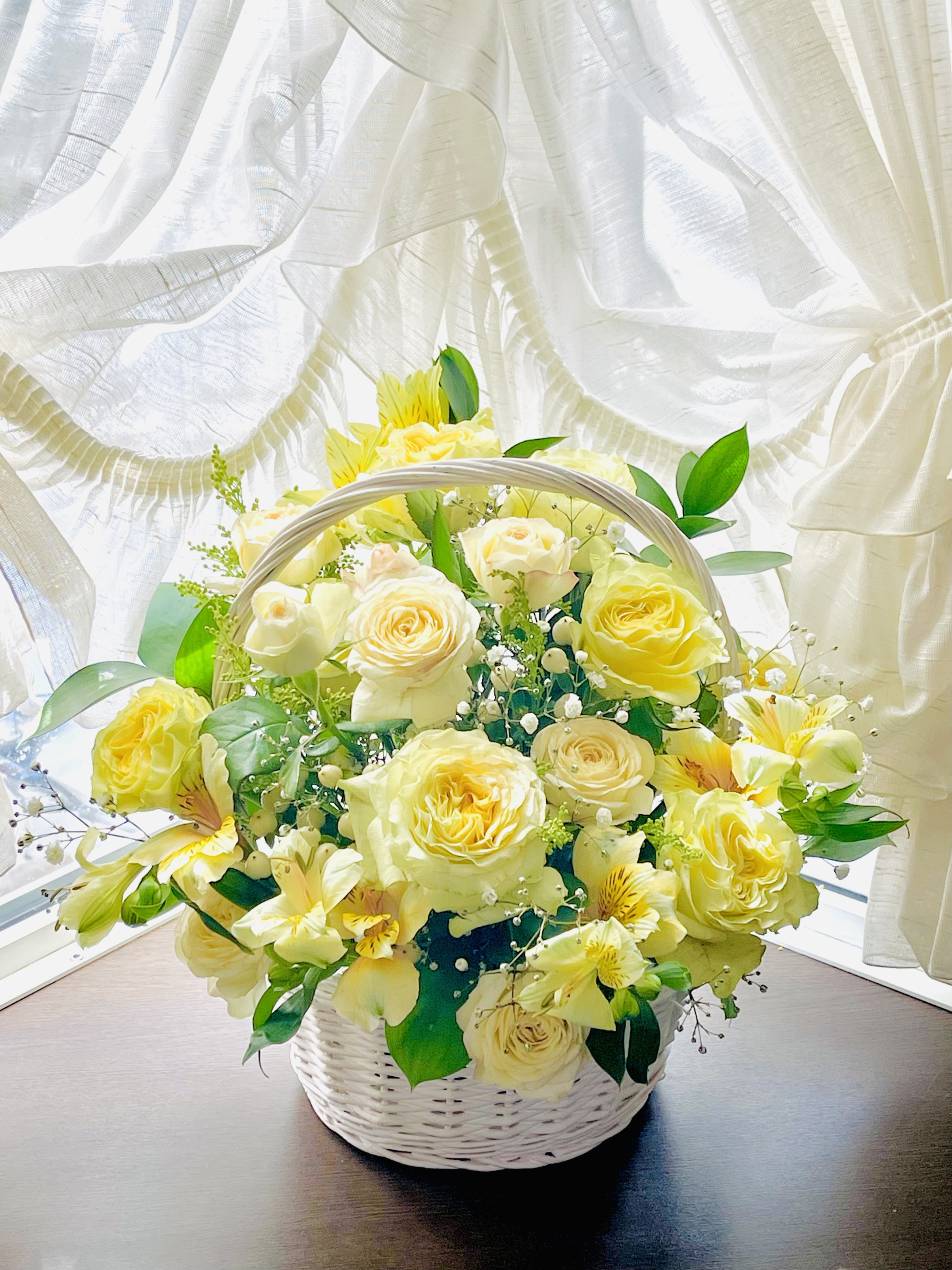 生花バスケットアレンジメント