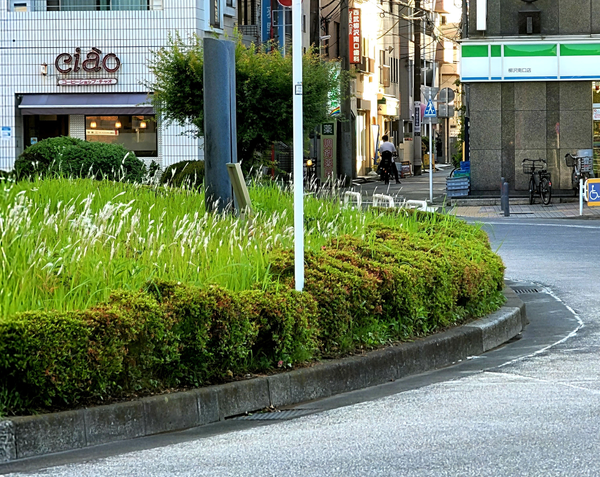 目の前のバスターミナルの右手