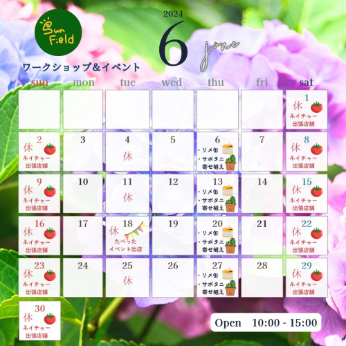 6月のワークショップ&イベントカレンダーを掲載しました