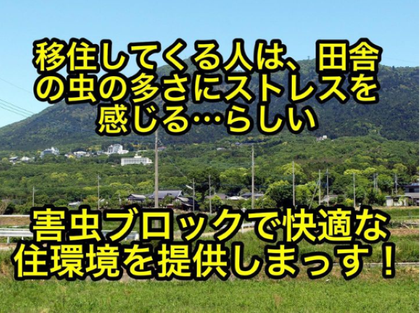 都会から移住した方が虫に慄いている時に
