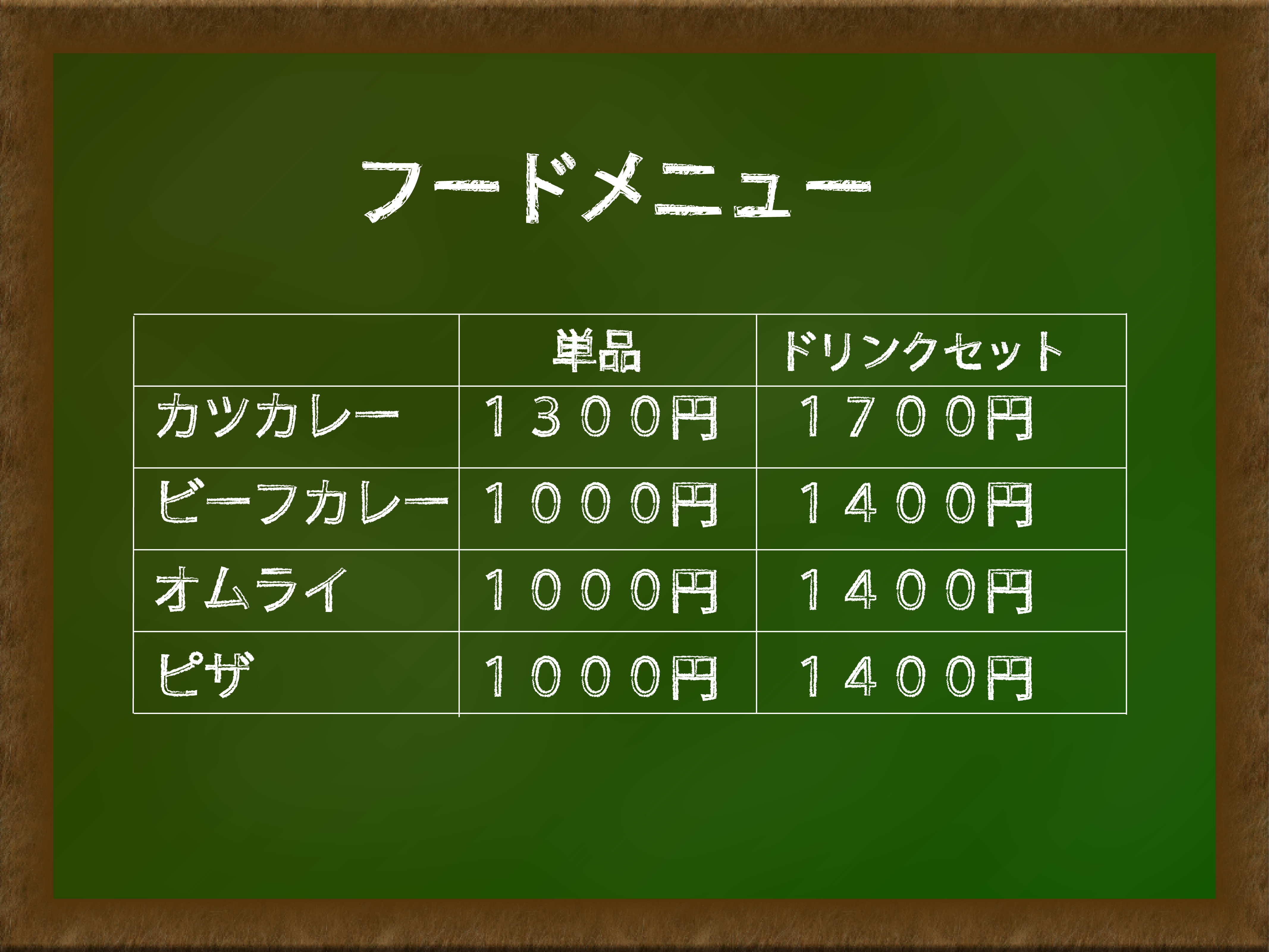 フードメニュー