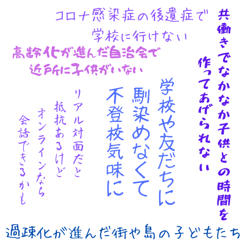 子どもたちの交流の場が少ない。。 学校から帰ってきても友だちと遊ぶ場所がない。。 学校では友だちがいるけど家に帰ってきてから遊べる友達がいない。。 昭和の時代は (4).png