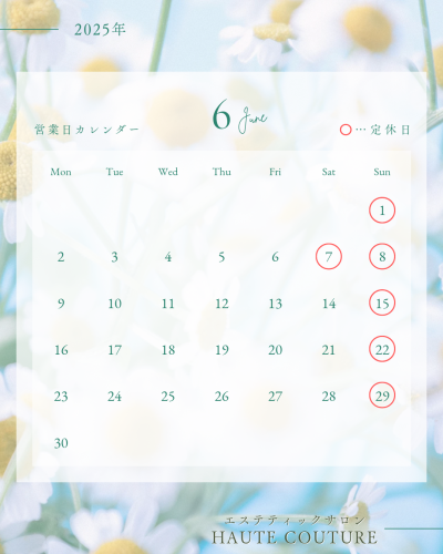 6月 営業日