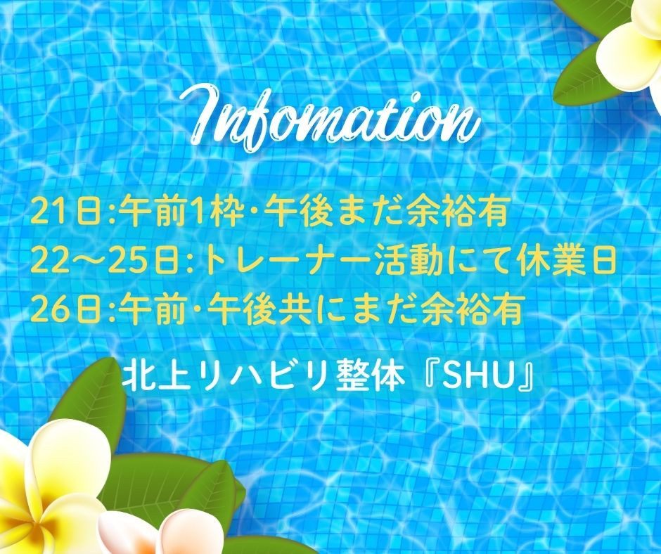 今週の予約状況