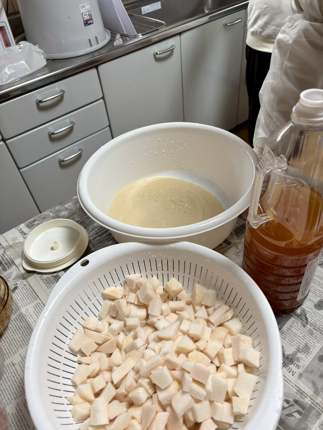 こんにゃく芋を使ったこんにゃく作りをしました。