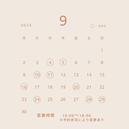ベージュ　シンプル　定休日　カレンダー　Instagramの投稿-2.png