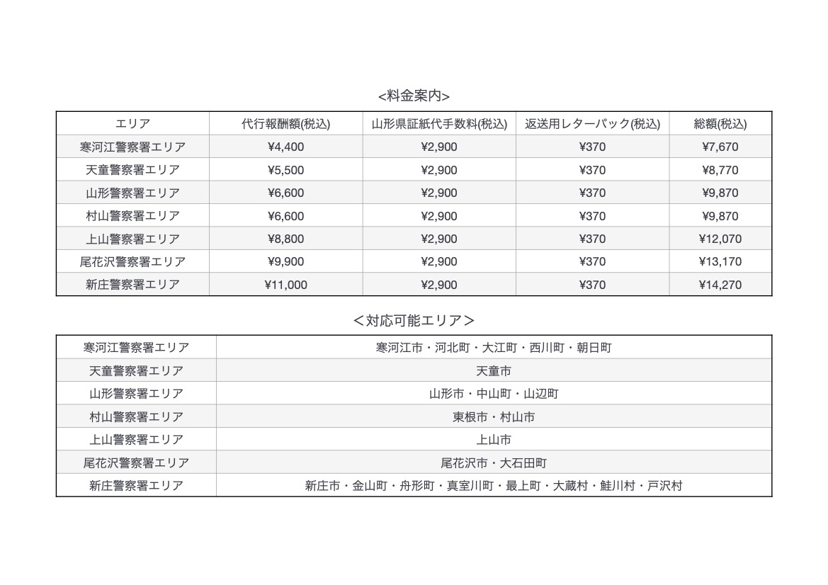 車庫証明価格改定(お値下げ)のお知らせ