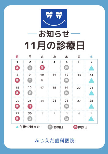 11月診療予定