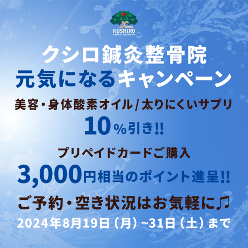 【お知らせ】お盆期間の診察・休診とサマーキャンペーンのお知らせ