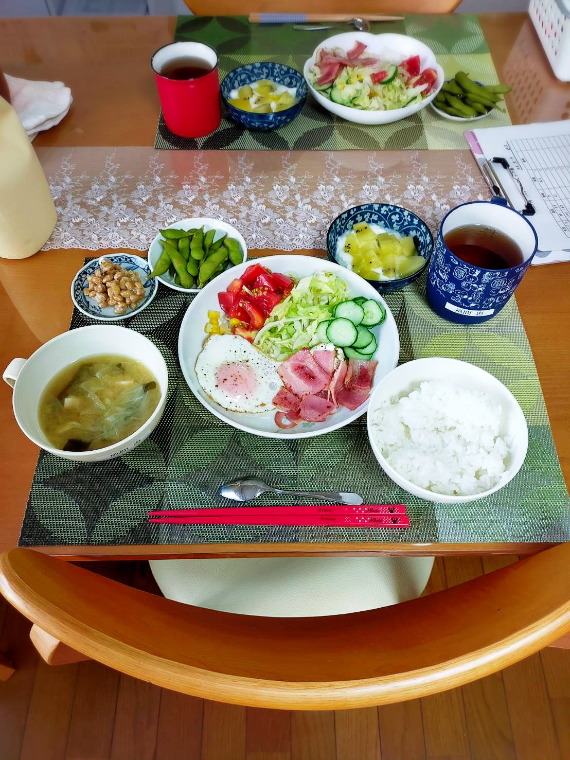 男子支援員の朝ごはん〜🍴