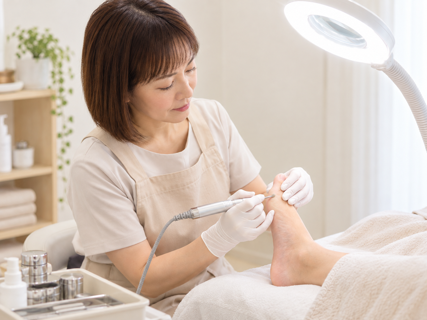 足裏角質ケアを施術に活かすイメージ