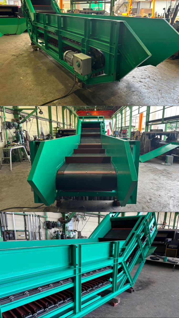 小型スラットコンベアの組み付け