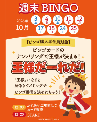 【2026年10月】王様だーれだ！週末はシコケンビンゴ！