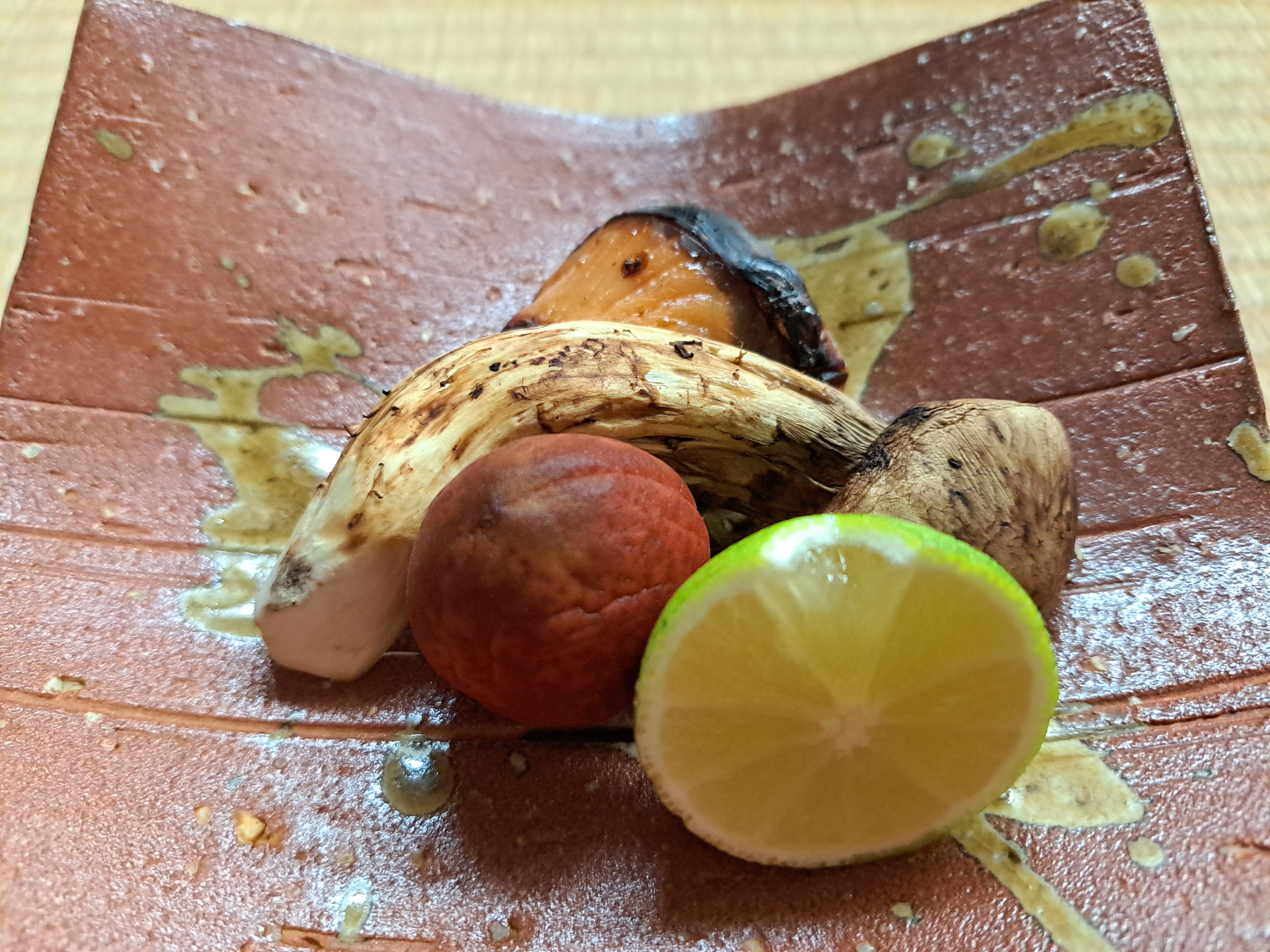 焼物　鮭、松茸、若桃