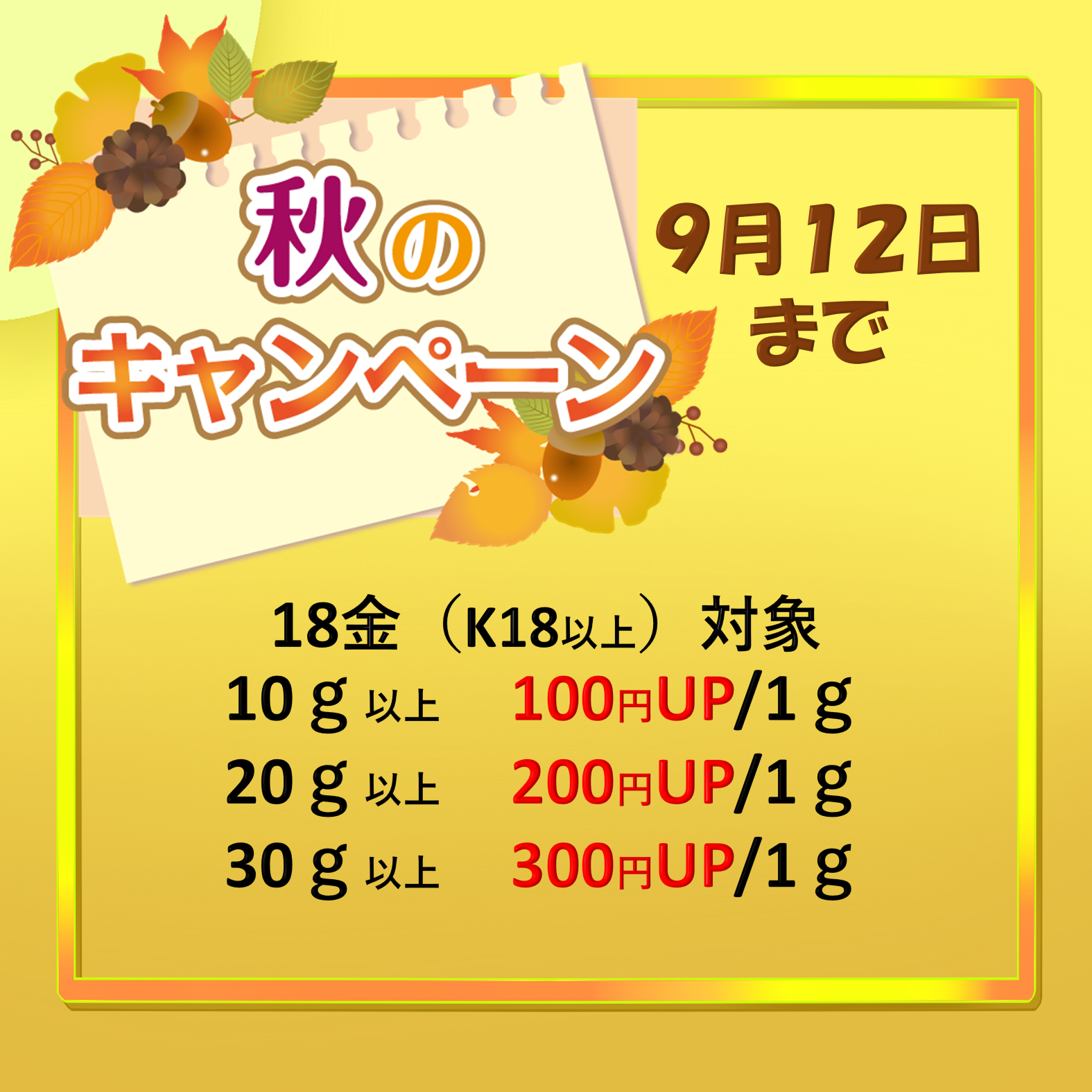 秋のキャンペーン開催中！