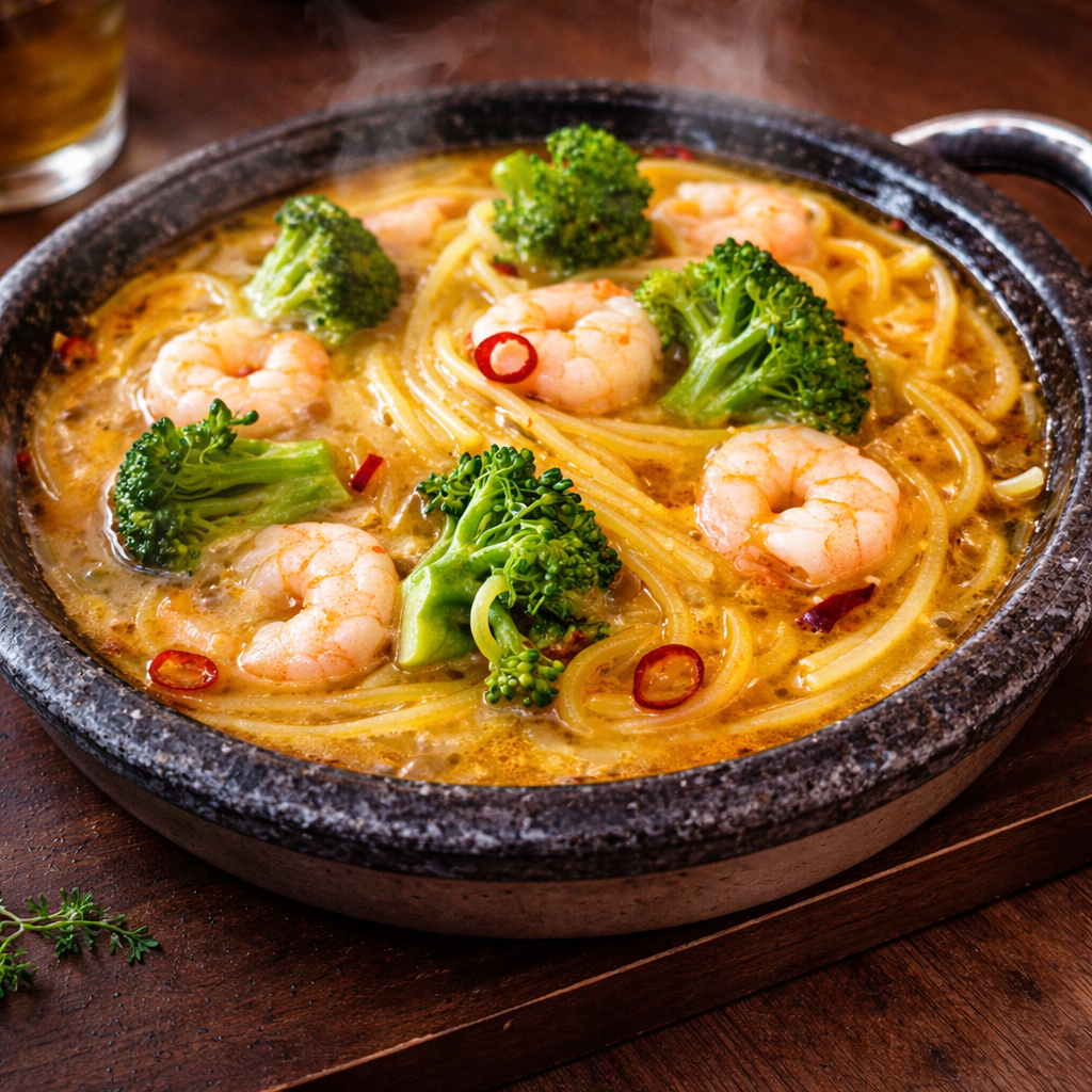 人気パスタ第4位 ガーリックシュリンプパスタ