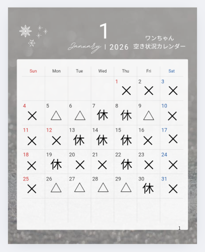 ♡1月のワンちゃんカレンダー♡