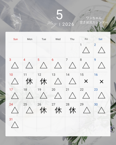 ♡5月空き状況カレンダー♡