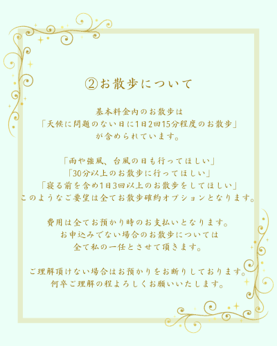 お散歩確約オプションについて