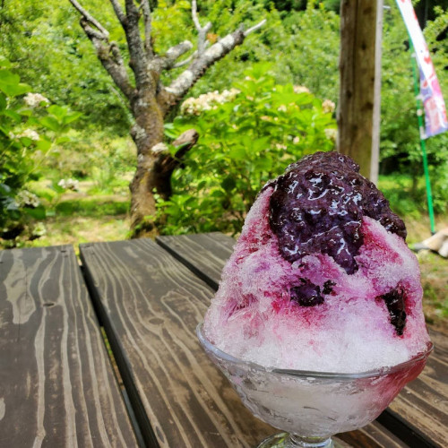 ブルーベリーのかき氷