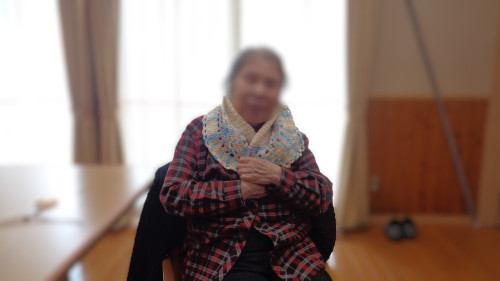 鈴木さん　編み物　完成.JPG