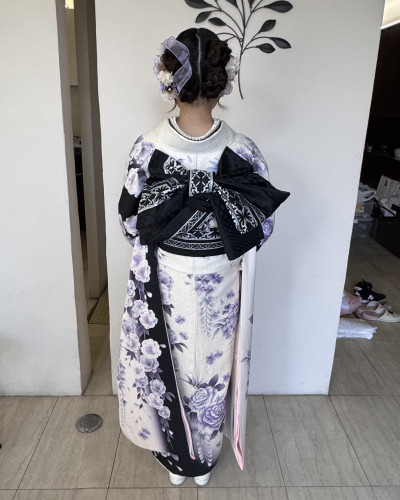 新成人　ヘアアレンジ　振袖着付け